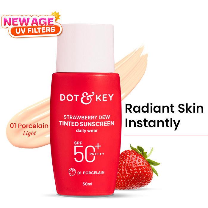 Dot & Key Strawberry Dew Tinted Sunscreen In-Vivo Tested SPF 50+ PA++++ for Daily Wear
