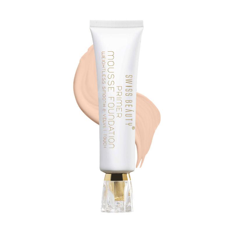 Swiss Beauty Primer Mousse Foundation 2 In 1 Velvety Matte Finish Weightless Feel