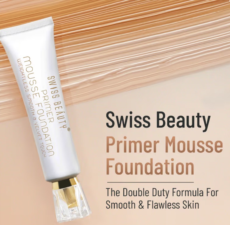 Swiss Beauty Primer Mousse Foundation 2 In 1 Velvety Matte Finish Weightless Feel - 03 Natural Beige (30ml) — alternate view