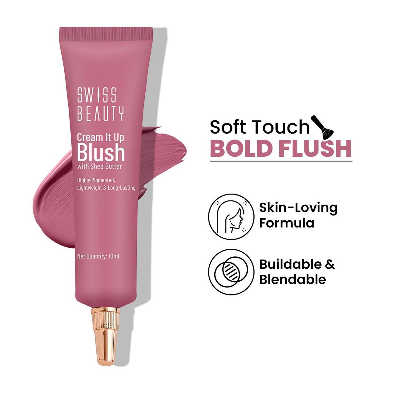 Swiss Beauty Cream It Up Blusher With Shea Butter , Multi-Functional , Matte Finish