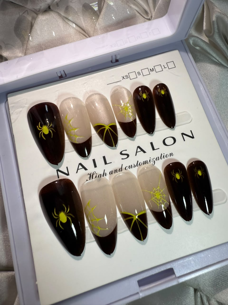 Midnight Spider Web Press-On Nails