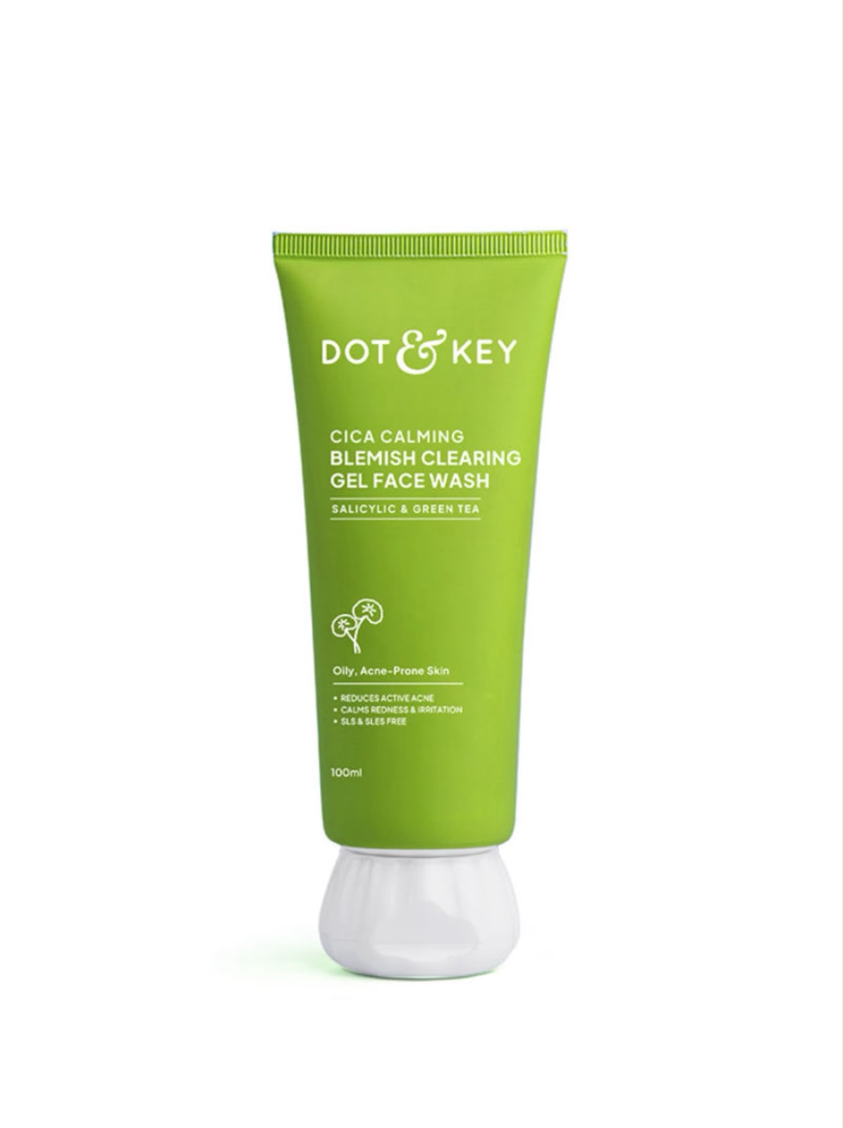 Dot & Key Cica Calming Blemish Clearing Gel Face Wash, Salicylic & Green Tea, Acne & Oil Control